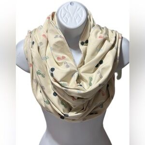 Versatile Cream and Pink Scarf with Soft Silky Texture